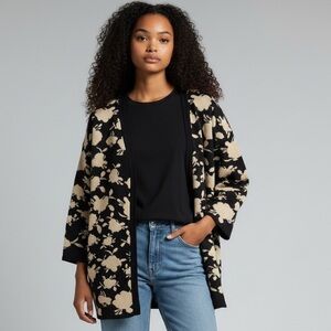 Coldwater Creek NWT ladies cardigan sweater, XL (16) perfect condition Black/Tan